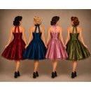 Taftkleid zum Petticoat Korsage bordeaux 50er Jahre Stil
