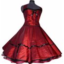Taftkleid zum Petticoat Korsage bordeaux 50er Jahre Stil
