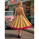 Petticoatkleid apfelgrün Blüten pink türkis