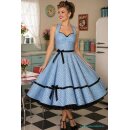 Retrokleid  der 50er Jahre 2 türkis weiße Blumen zum Petticoat