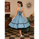 Retrokleid  der 50er Jahre 2 türkis weiße Blumen zum Petticoat