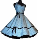 Retrokleid  der 50er Jahre 2 türkis weiße Blumen zum Petticoat