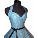 Retrokleid  der 50er Jahre 2 türkis weiße Blumen zum Petticoat