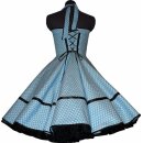 Retrokleid  der 50er Jahre 2 türkis weiße Blumen zum Petticoat