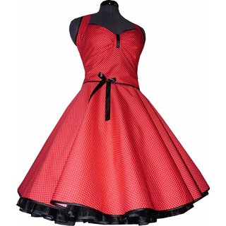 Punkte Petticoat Kleid 2 rot winzige weiße Tupfen