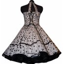Petticoatkleid 3 Punkte schwarz transparaent Blumen