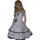 Petticoatkleid 3 Punkte schwarz transparaent Blumen