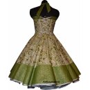 Exklusives Petticoatkleid grün creme mit Fliederblüten
