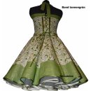 Exklusives Petticoatkleid grün creme mit Fliederblüten