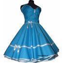 Punkte Petticoat Kleid 2 türkis winzige weiße Tupfen