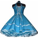 Punkte Petticoat Kleid 2 türkis winzige weiße Tupfen