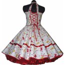 50er Jahre Petticoatkleid weiß Schmetterlinge