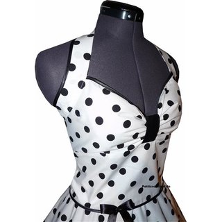 Kleid Petticoat Punkte 3 weiß schwarze Tupfen 15mm