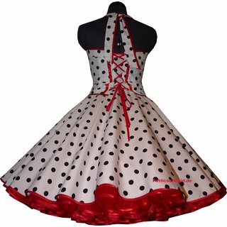 Kleid Petticoat Punkte 3 weiß schwarze Tupfen 15mm