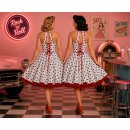 Kleid Petticoat Punkte 3 weiß schwarze Tupfen 15mm