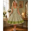 Brautkleid 50er Jahre Korsage Petticoatkleid grün...