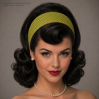 Haarband grün Karo50er Jahre Rockabilly
