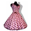50er Rockabilly Petticoatkleid rosa braune Punkte