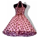 50er Rockabilly Petticoatkleid rosa braune Punkte