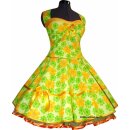 Petticoatkorsagenkleid  Blumen gelb grün orange