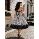 Kleid zum Petticoat Abendkleid schwarze Stiefmütterchen