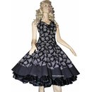 Schwarzes Kleid zum Petticoat mit Rosenblüten Gr 36