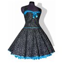 50er Jahre Petticoatkleid festlich schwarz weiße...