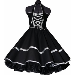 Tanzkleid schwarz Kleid zum Petticoat  Band weiß schwarze Punkte