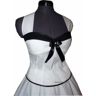 Festliches weißes Braut Petticoat Kleid Korsage schwarz bzw rot