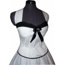 Festliches weißes Braut Petticoat Kleid Korsage schwarz bzw rot