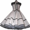 Festliches weißes Braut Petticoat Kleid Korsage schwarz bzw rot