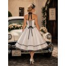 Festliches weißes Braut Petticoat Kleid Korsage schwarz bzw rot