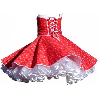Kleid Petticoat Sandy rot mit weißen Röschen