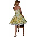 Petticoat Kleid weiß grüne Retro Blüten Optik