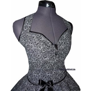 Festliches 50er Petticoat Kleid schwarze Röschen