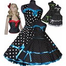 50er Kleid zum Petticoat schwarzes Punktekleid mit...