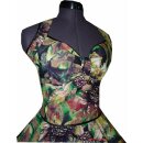 50er Jahre Kleid Blumen zum Petticoat grün schwarz