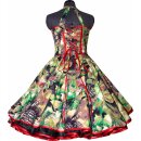50er Jahre Kleid Blumen zum Petticoat grün schwarz