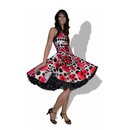 Petticoat Kleid rote Mohn Retroblten schwarze Punkte