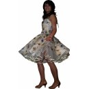 Petticoat Kleid creme filigrane silberne braunen Rosen