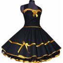 Schwarzes Petticoat Kleid Festkleid Vintage Band farbig...