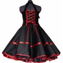 Schwarzes Petticoat Kleid Festkleid Vintage Band farbig wählbar