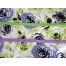50er Petticoat Kleid filigrane grüne lila Rosen gerafft