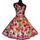 50er Jahre Petticoat Kleid pink grüne filigrane Rosen...