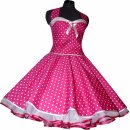 50er Jahre Petticoatkleid rot kleine weiße Punktekleid mit Korsage