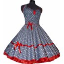 Punkte Petticoat Kleid 2 grau kleine weiße Tupfen