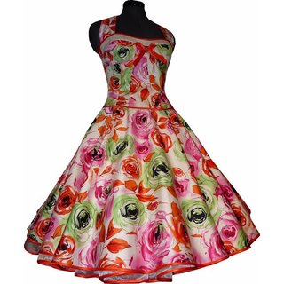 Korsagen Petticoat Kleid filigrane pink grüne Rosen