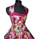 Korsagen Petticoat Kleid pink grüne Rosen
