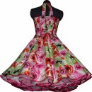 Korsagen Petticoat Kleid pink grüne Rosen