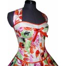 Korsagen Petticoat Kleid pink grüne Rosen